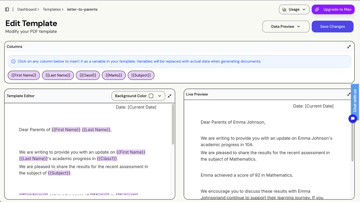 AI generated template